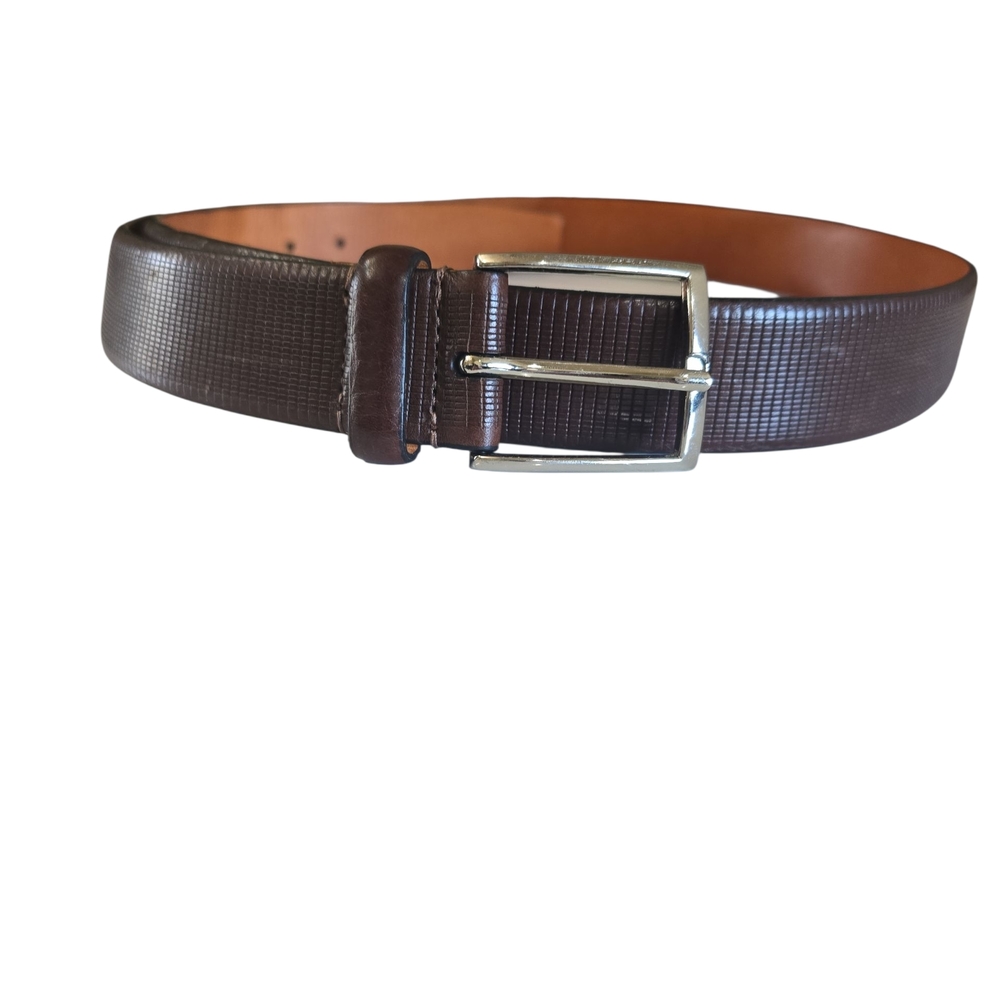 Martin Dingman Textured Brown Leather Belt